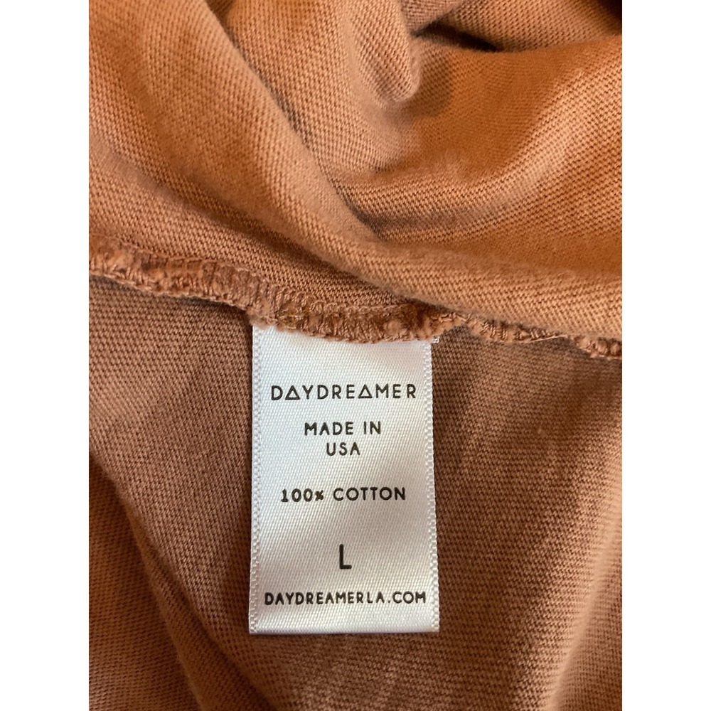 Free People Rust Brown Desert Graphic Tee with Green and Mustard Print - Picture 8 of 9